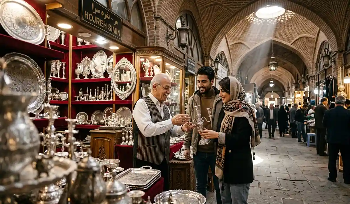 بورس آینه و شمعدان نقره تهران کجاست