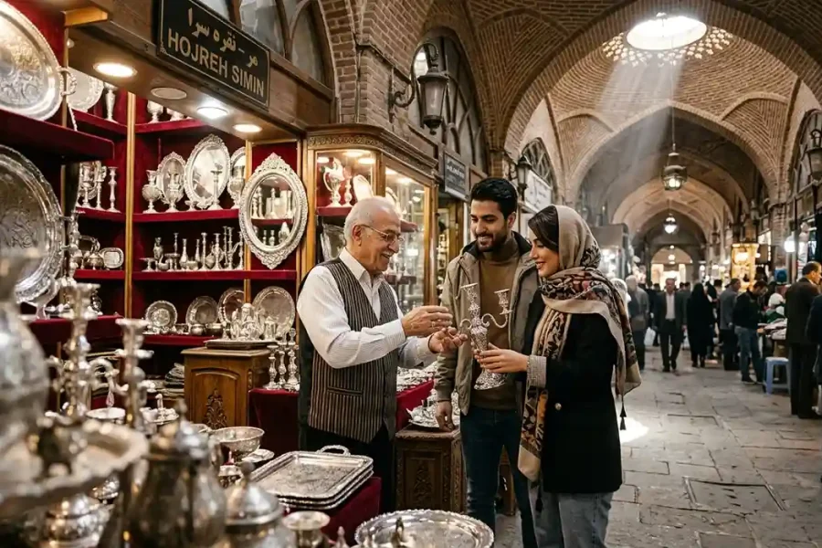 بورس آینه و شمعدان نقره تهران کجاست